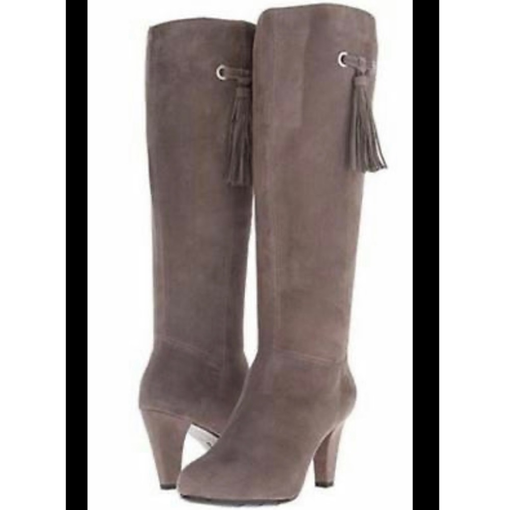 SOLD!! Bandolino knee high grey suede boots
